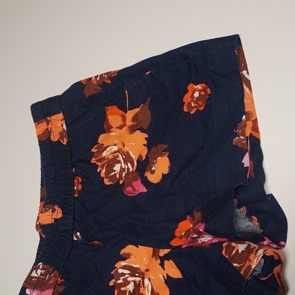J.Crew Factory Navy Blue Floral Pull On Short Size 2 - Picture 3 of 11
